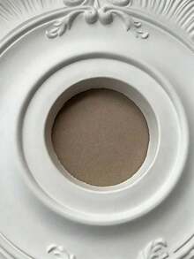 PU Decorative Ceiling Medallion, For Light Fixtures And Ceiling Fans, White - A - View 2