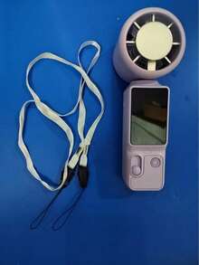 可折疊便攜式冷風扇，主動冷卻技術，2000mAh，100段調速與LED顯示，Type-C快充，附掛繩，適合旅行、辦公室、戶外使用 - A-白色 - 查看 9