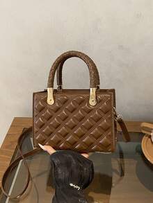 This Stylish Solid-Color Retro Handbag Can Easily Hold Everyday Essentials And Is Suitable For Various Styles And Occasions. - Multicolor - View 11