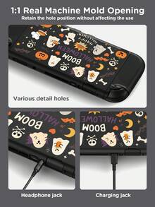 Ayotu Ghost & Bat & Pumpkin Theme Switch Protective Case, Compatible With New Switch 2 (2025)/Switch NS/Switch OLED, Can Be Used In Docking Station Without Removing Protective Case, Universal Game Controller Protective Cover, Switch Game Accessories, Anti-Drop Anti-Scratch, Halloween Theme. - View 3