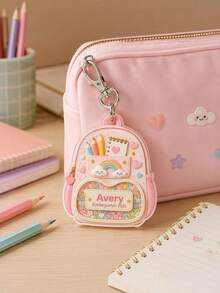 Custom Bow Acrylic Keychain, Children's Back To School Backpack Tag, Personalized Name And Contact Information, Cute Backpack Charm - Multicolor - View 13