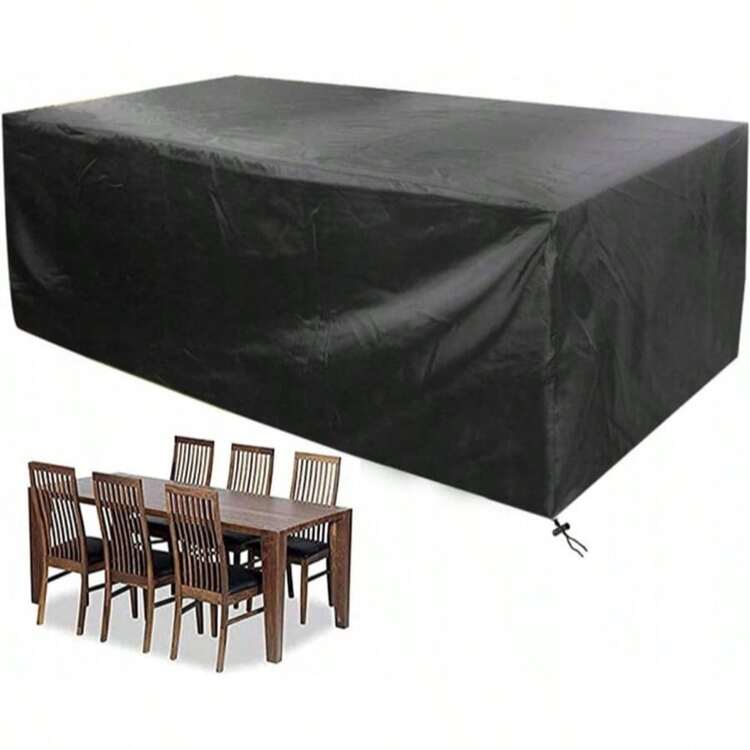 GARDEN COVER FOR GARDEN FURNITURE SET TARPAULIN 230x165 WATERPROOF - Black - View 1