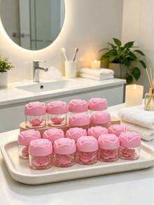 1/12/24/36pcs Plastic Cosmetic Cream Containers Empty Round Transparent Jars With Rose Lid Reusable Empty Cream Jars Mini Cosmetic Containers Suitable For Cream, Lotion Plastic Cosmetic Container Jars Empty Cream Containers Travel Cream Containers 20g - Multicolor - View 10