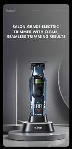 Kemei KM-2384 Professional Hair Clipper Electric Hair Trimmer For Barbershop Direct Charging And Base Dual Charging Long Battery Life Hair Clipper For Whole Family Use External Rotor Motor Hair Trimmer Carving Clipper Hair Cutting Tool With LED Digital Display Gift For Men - Multicolor - View 4