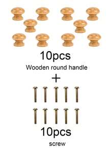 20pcs Round Solid Wood Cabinet Handles With Screws, Wooden Drawer Pulls, Suitable For Vanity, Wardrobe, Cabinet, Storage Box, Shoe Rack And Furniture - Ball - View 14