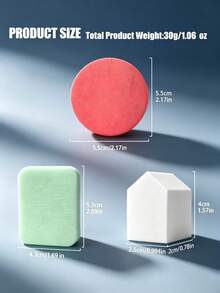 Mixed Shape Makeup Sponge Puff Set Multi‑Shaped Foundation & Facial Cleansing Sponge Cosmetic Tool, Random Color - Multicolor - View 7