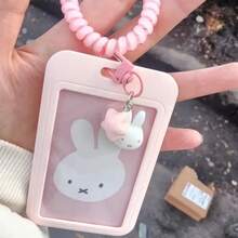 1 buah Dompet Kartu Portabel Gaya Miffy dengan Gelang Spiral Elastis, Liontin Kelinci dan Bintang Lucu, Pengelola Kartu Identitas, Pelindung Kartu Plastik Keras, Cocok untuk Kartu Identitas Kantor, Kartu Bus, Kartu Kereta Bawah Tanah, Cocok untuk Penggunaan Sehari-hari Wanita - MultiWarna - View 5