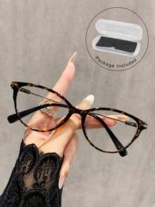 1 Pair/2 Pairs Retro Cat Eye Glasses, Y2K Small Frame Lightweight Transparent Lens Fashion Decorative Glasses, Metal Frame, Suitable For Daily Wear - Multicolor - View 22