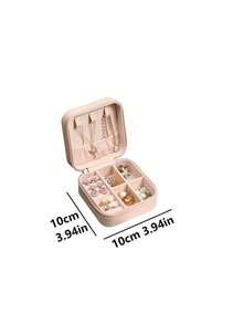 Cute Bow & Cherry Print Minimalist Jewelry Box, Portable Jewelry Storage Box, Summer Travel Jewelry Organizer For Earrings, Necklaces, Rings, Jewelry Display And Storage, Mini Jewelry Organizer, Large Capacity Jewelry Rack, Suitable For Earrings, Rings, Necklaces, Bracelets, Nail Art, Women's Gift Storage, Travel Essentials, Back To School Dorm Storage, Holiday Gift,Makeup Organizer,Room Decor - Multicolor - View 9