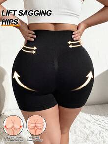 Plus Size Shaping Underwear Comfortable Lifting Body Shaper Seamless V-Line Peach Buttock High Waist Slimming Lifting Butt Yoga Pants - Black - View 5