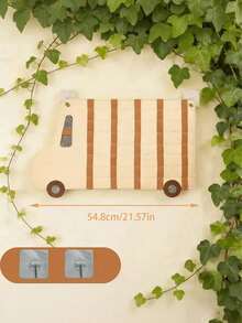 1 Set Car Shaped Storage Hanging Bag, Suitable For Home Decor, Wall Decor, Storage, Small Vehicle Storage, Multi-Pocket Design - Brown - View 7