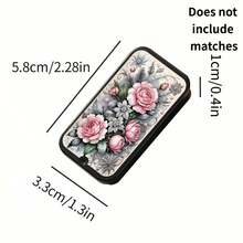 1pc Gothic Style Pink Rose Bouquet Pattern Matchbox, (Matches Not Included), Minimalist Portable High-End Matchbox, Perfect Gift For Loved Ones, Ideal For Halloween, Christmas And Holidays, Excellent Gift Choice, Perfect Gift. - Multicolor - View 6