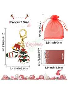 15pcs/1pc Christmas Theme Keychain Gift Set, Christmas Tree & Christmas Stocking Design, Suitable For Christmas Party Favors, Backpack Or Earphone Charms, Dinner Party Gifts, New Year Party Gifts, Winter Theme Party Souvenirs - One Size Fits All - View 4
