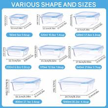 Glass Food Storage Containers Set With Airtight Leakproof Locking Lids, 12 Piece High Borosilicate Glass Storage Container Assortment For Meal Prep, Refrigerator Storage, Kitchen Organization, Food Preservation, Pantry Organization And Daily Storage - Transparent - View 9