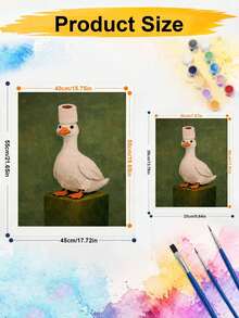 1 Set Digital Oil Painting Kit, Suitable For Beginners, Little Duck With Tissue On Head Pattern - Adult Beginner Set, Birthday Gift, Anniversary Gift, Holiday Gift, Home Decor - A - View 5