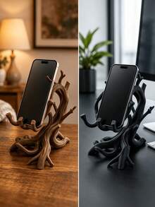 Tree Root Phone Stand Creative Branch Phone Holder Natural Theme Decorative Phone Base Multifunctional Stable Phone Stand Home Office Decor Craft Ornament Gift - Multicolor - View 4