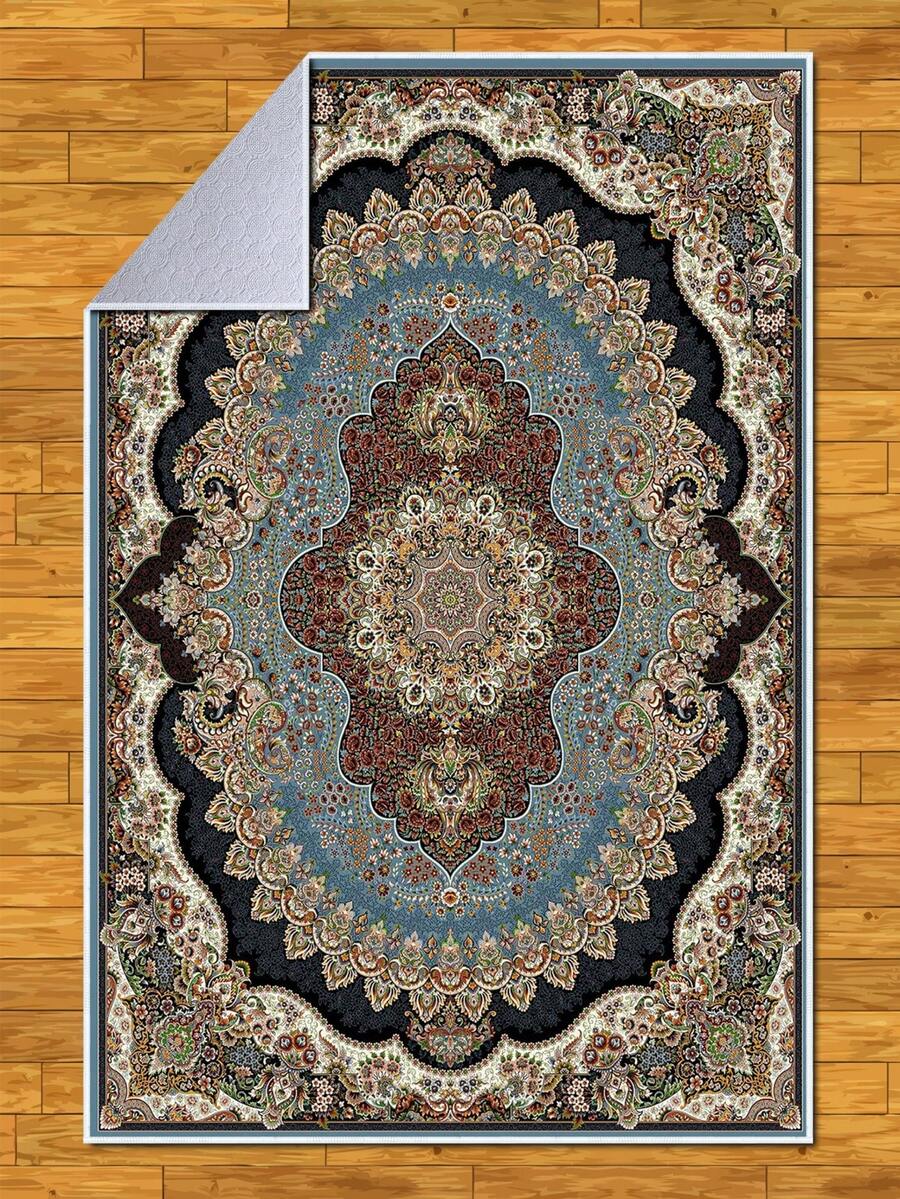Digitally Printed Non-Slip Washable Runner And Area Rug Living Room Carpet, Modern Design | Modern, Scandinavian, Bohemian And Classic Styles | 100% Polyester - Blue - View 1