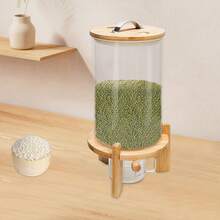 Vintoro Rice Dispenser Grain Container5L/7.5L Cereal Storage Dispenser With Valve - Airtight Glass Container For Rice, Grain & Dry Food, Transparent Body For Easy Content Check, Suitable For Kitchen Pantry Organization, Ideal For Storing Oats, Quinoa, Flour - Clear - View 4