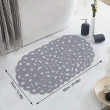 1pc PVC Hollow Letter Oval Water Drop Shaped Bathroom Anti-Slip Mat, Shower Room, Bathtub, Bathroom Floor Mat, Home Toilet Shower Mat - A - View 2