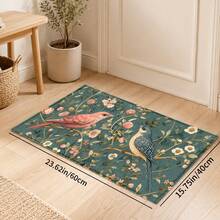 1pc Vintage Floral & Bird Pattern Printed Faux Cashmere Kitchen Mat, Absorbent Kitchen Floor Mat, Kitchen Rug, Long Runner Mat, Sink Front Mat, Suitable For Kitchen, Bathroom, Entryway, Hallway, Laundry Room And Home Decor - Multicolor - View 15