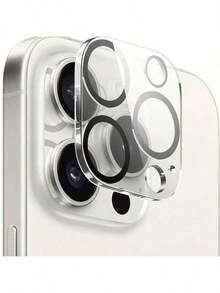 1件裝奢華亮片相機鏡頭保護膜，適用於 iPhone 16 Pro Max Plus 15 14 5G，Apple 時尚多巴胺糖果色亮片鏡頭貼膜 - 黑色 - 查看 1