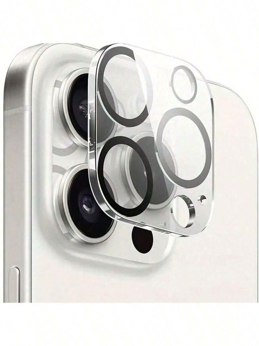 1件裝奢華亮片相機鏡頭保護膜,適用於 iPhone 16 Pro Max Plus 15 14 5G,Apple 時尚多巴胺糖果色亮片鏡頭貼膜 - 黑色 - 查看 1