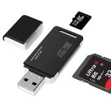 SD Card Reader, USB 2.0 OTG Adapter 2-In-1 Memory Card Adapter, Compatible With TF, SD, SDHC, SDXC Memory Cards - Black and White - View 9