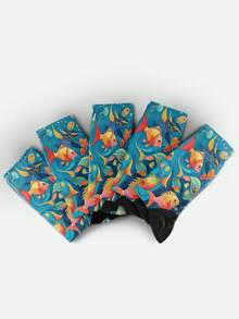 Cool 360° Printed Men's Socks - Streetwear Socks,Tropical Fish Field Guide,Underwater Fish,Colorful,Funny Socks, Fit Daily, Holiday & Party Occasions - Multicolor - View 6