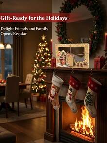 27pcs New Christmas Kraft Paper Window Gingerbread Gift Box, Creative Candy Gift Box, Santa Claus, Snowman And Gingerbread Man Pattern, Suitable For Christmas Birthday Gift Box, Christmas Party Planning, Home Baking Enthusiasts, Holiday Gifts - Multiple Styles - View 9