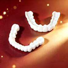 1 Set Of Teeth Assistive Props For Role-Playing, Suitable For Halloween Christmas And Various Themed Events - White - View 10