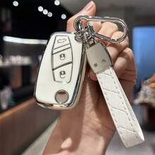 汽車翻轉鑰匙保護套鑰匙圈，適用於 Fiat Panda Mini Bus，保護鑰匙圈配件，汽車配件包掛飾背包，適合學校、萬聖節、教師節、聖誕節等場合，可愛哥德風配件，附 ID 夾的包包肩帶，汽車配件包裝飾 - 彩色 - 查看 6