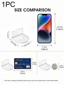 1/2/4pcs Acrylic Wall Mounted Display Shelf, No-Drill Transparent Floating Storage Rack For Collectibles, Miniature Models, Figurines, Home Decor, Earrings, Creative Jewelry Photography & Display Props - Multicolor - View 11