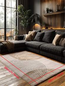 1 Piece Vintage Hand-Drawn Lines Living Room Sofa Carpet, Made Of 6mm Imitation Cashmere Material, Soft And Machine Washable, Ideal For Seasonal Decorations Throughout The Year. - Multicolor - View 17