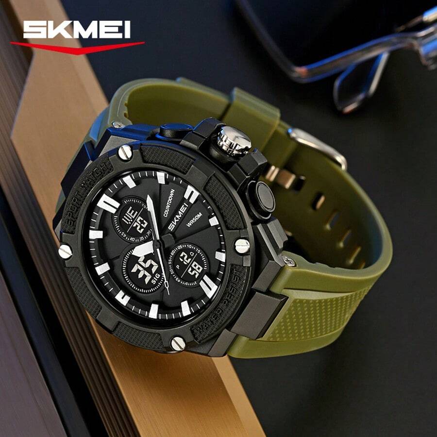SKMEI 2604 男士圓盤電子錶 TPU錶帶 防水 日期顯示 時尚款 適合戶外運動與辦公場合