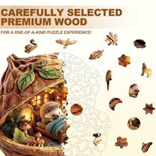 1pc Walnut Dream Wooden Asymmetrical Puzzle, Animal Shaped 2D Puzzle Toy, Suitable For Children And Adults. Educational Game, Perfect Gift For Parties, Holidays, Christmas And Birthdays. Unique And Magical Desktop Decoration And Creative Wooden Puzzle Gift - Multicolor - View 6