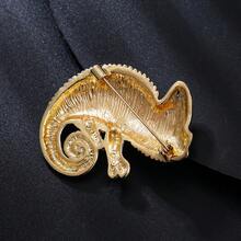1pc-Exquisite Chameleon Animal Shaped Zinc Alloy Brooch, Suitable For Women's Daily Wear, Banquet, Party, Clothing, Backpack, Hat Accessory, Holiday Gift - Multicolor - View 6