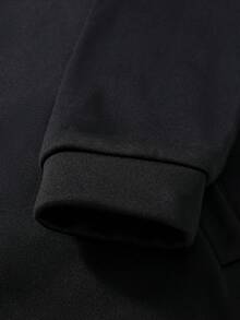 Set Streetwear Gelap Pria 2 Potong, Hoodie Berkerah Bulu dengan Motif + Celana Jogging Longgar Lebar, Gaya Gothic Y2K, Cocok untuk Sehari-hari, Skateboarding, dan Konser - Hitam - View 5