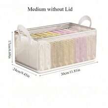 1pc Stackable Transparent Storage Box, Large Capacity With Handle, Space-Saving, Easy To Organize, Multi-Functional Storage Box, Transparent Storage Organizer, Thickened Storage Box, Suitable For Home, Dorm, Bedroom, Closet And More - Transparent 2 - View 8