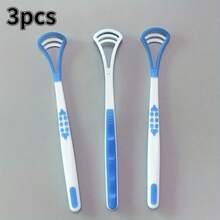 3pcs Silicone Tongue Brushes, Portable Home Tongue Scraper Tool - Multicolor - View 1