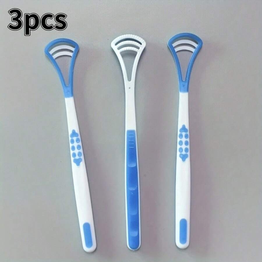 3pcs Silicone Tongue Brushes, Portable Home Tongue Scraper Tool - Multicolor - View 1