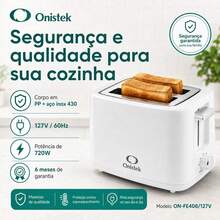 Torradeira Elétrica Onistek 2 Fatias 720W 127V 7 Níveis de Tostagem com Bandeja de Migalhas ON-FE408 - Multicolorido - Visão 10
