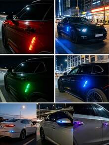 2 buah Lampu LED Pelindung Tepi Pintu Mobil Bertenaga Surya, Strip Lampu LED Warna-warni, Anti-Benturan, Lampu Dekorasi Mobil dan Motor, 55mAh - dipimpin - View 4