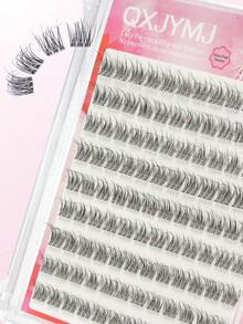 108pcs C-Curl False Eyelashes, Segmented Built-In Adhesive Strip, Realistic And Natural, Beginner-Friendly, Daily Wear, Reusable, Press-On Self-Adhesive False Eyelash Clusters, Individual False Eyelashes, Suitable For DIY False Eyelashes At Home - C - View 3