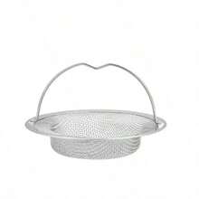 2pcs/1pc Stainless Steel Kitchen Sink Strainer Basket, Portable Handle Design, Fits Directly In Drain To Catch Vegetable Leaves And Food Residue, Dual Use For Washing And Draining, Easy To Lift And Dump, Fine Mesh For Effective Filtration, Rust-Resistant, Easy To Clean, Fits Most Home Kitchen Sinks, Anti-Clogging Tool For Cooking, Suitable For Home, Dorm, And Rental, Practical Kitchen Accessory, Essential For New Home - Kitchen Sink Strainer - View 10