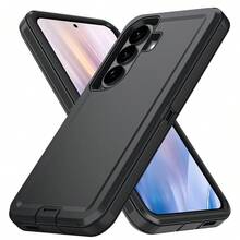 Heavy Duty Shock Resistant Phone Case For Galaxy/Apple, Matte Black Full Body Sturdy Protective Cover With Camera Protection - Black - View 37