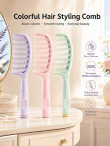 Hair Comb Straight Hair Brush Square Handle Thickened Volumizing Style Long Hair Home Use Top Hair Fluffy Women Only - Multiple Styles - View 6
