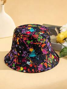 1pc Men's Colorful Graffiti Print Reversible Bucket Hat, Outdoor Fashion Sun Hat - Multicolor - View 7
