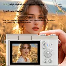 New Digital Camera Vintage CCD High Definition Flip Screen Entry Level DSLR Camera 4K High Pixel Dual Lens Fill Light Gift For Friends Classmates Holiday - View 4