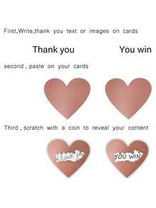 300 Pcs/Roll 1 Inch Self‑Adhesive Gold Heart Scratch‑Off Stickers, Perfect For DIY Scratch‑Off Prizes, Holiday Parties, Wedding Parties, Wedding Decorations, Event Labels & Celebration Tags - Multicolor - View 10