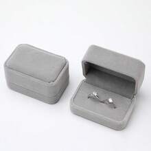 Custom Velvet Double Ring Box With Custom Couple Names And Wedding Date Proposal Engagement Ring Storage Box Wedding Ceremony Display Keepsake Jewelry Box - Multicolor - View 15